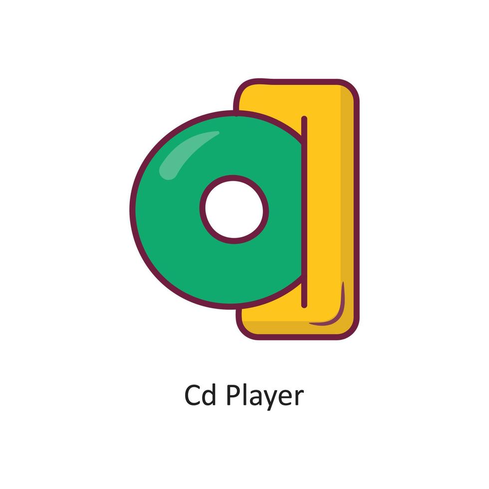 CD Player vector filled outline Icon Design illustration. Gaming Symbol on White background EPS 10 File