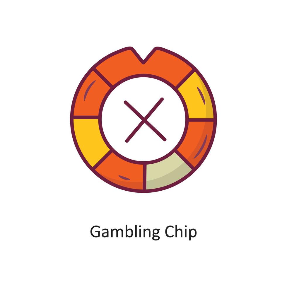 Gambling Chip vector filled outline Icon Design illustration. Gaming Symbol on White background EPS 10 File