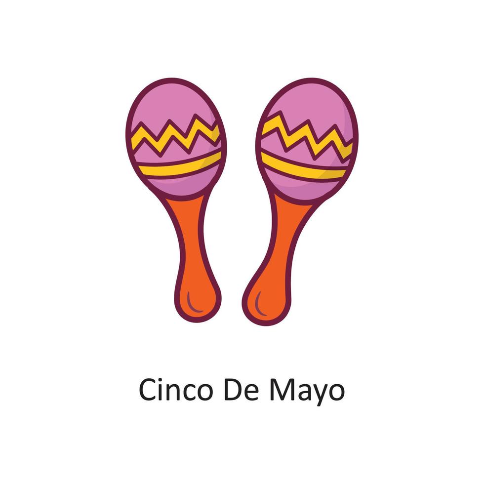 ilustración de diseño de icono de contorno lleno de vector de cinco de mayo. símbolo de vacaciones en el archivo eps 10 de fondo blanco