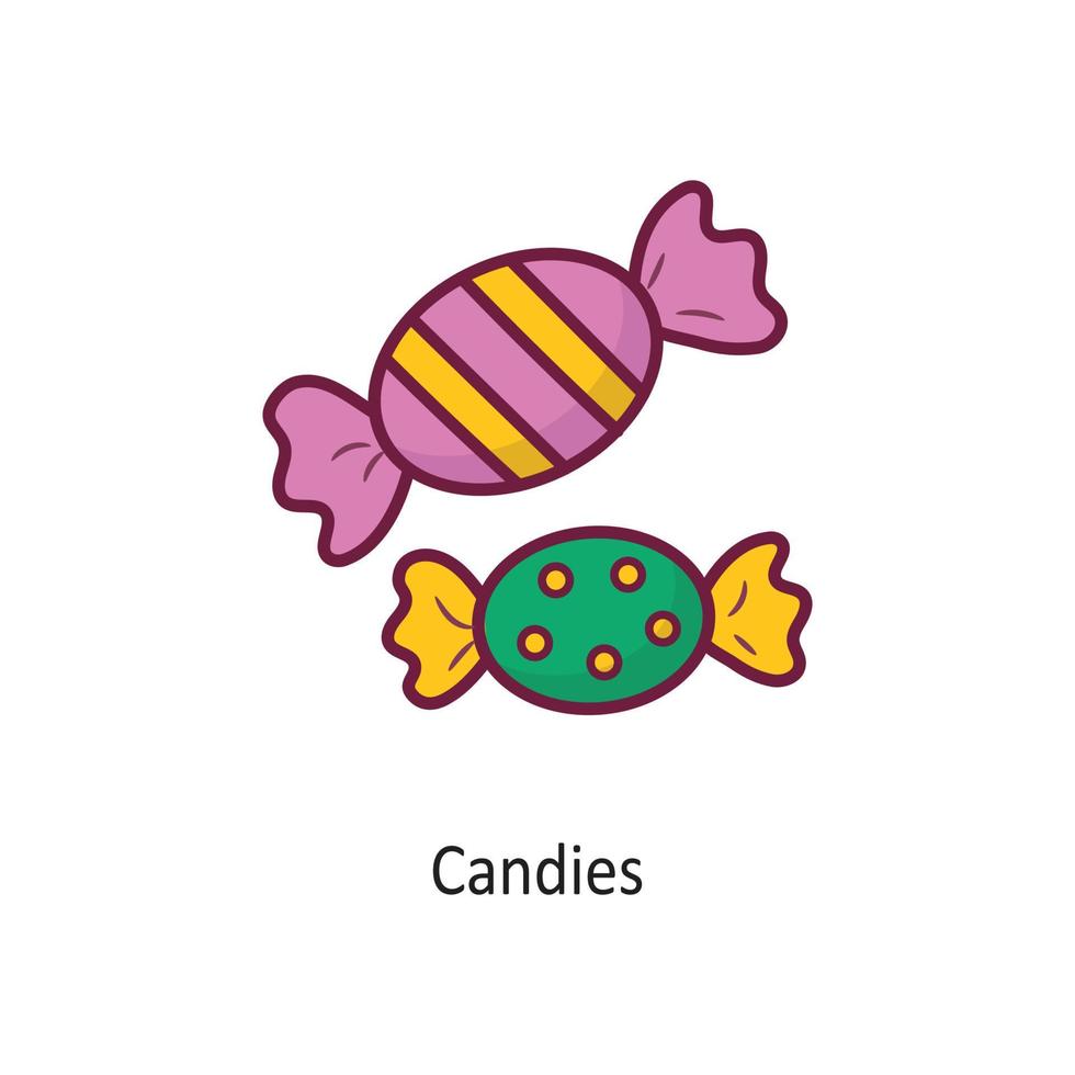 Candies vector filled outline Icon Design illustration. Holiday Symbol on White background EPS 10 File