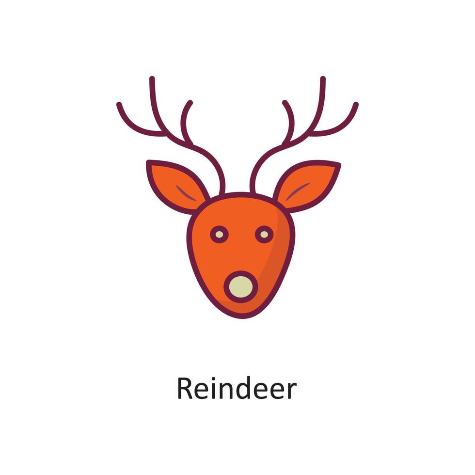 Reindeer vector filled outline Icon Design illustration. Holiday Symbol on White background EPS 10 File
