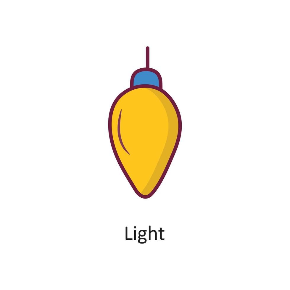 ilustración de diseño de icono de contorno lleno de vector de luz. símbolo de vacaciones en el archivo eps 10 de fondo blanco