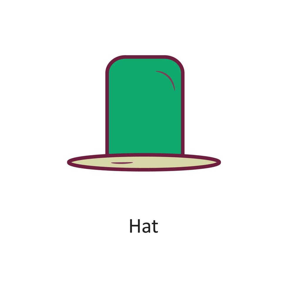 ilustración de diseño de icono de contorno lleno de vector de sombrero. símbolo de vacaciones en el archivo eps 10 de fondo blanco