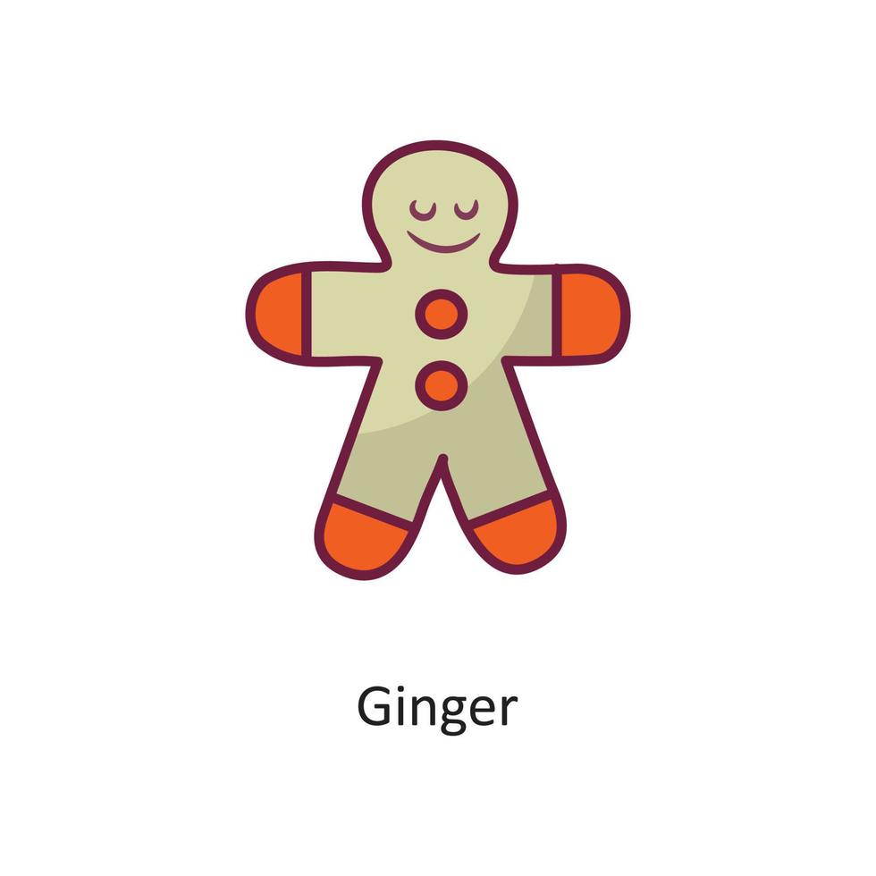 Ginger vector filled outline Icon Design illustration. Holiday Symbol on White background EPS 10 File