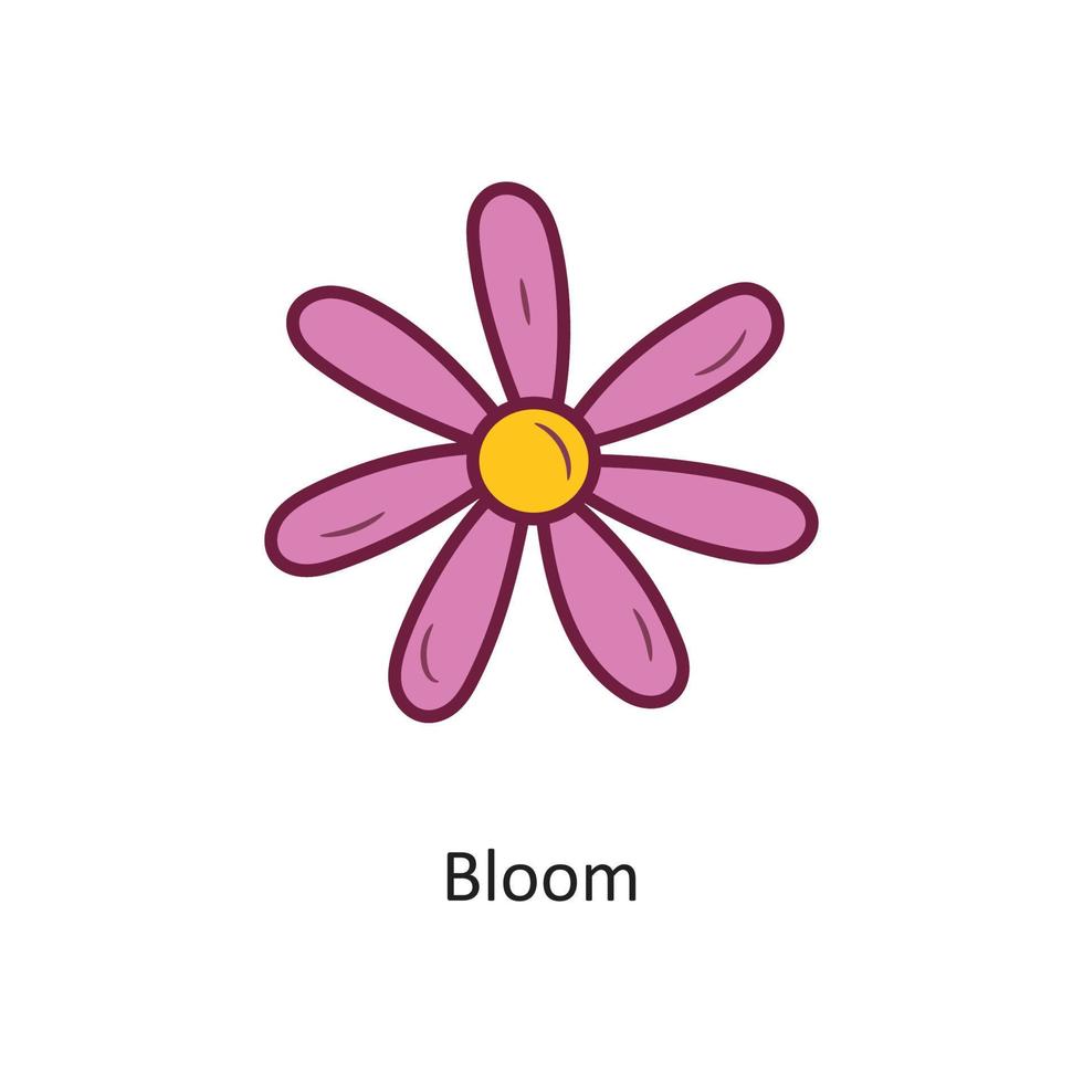 ilustración de diseño de icono de contorno lleno de vector de floración. símbolo de vacaciones en el archivo eps 10 de fondo blanco