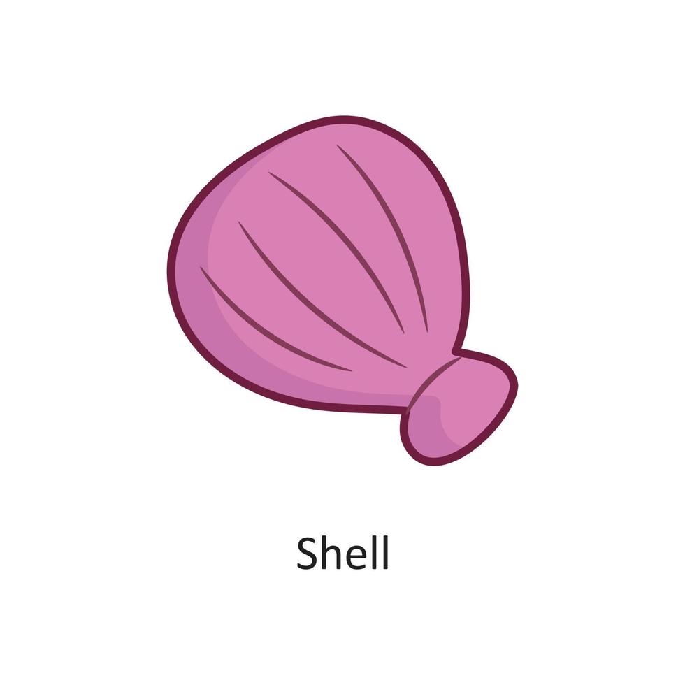 Shell vector filled outline Icon Design illustration. Holiday Symbol on White background EPS 10 File