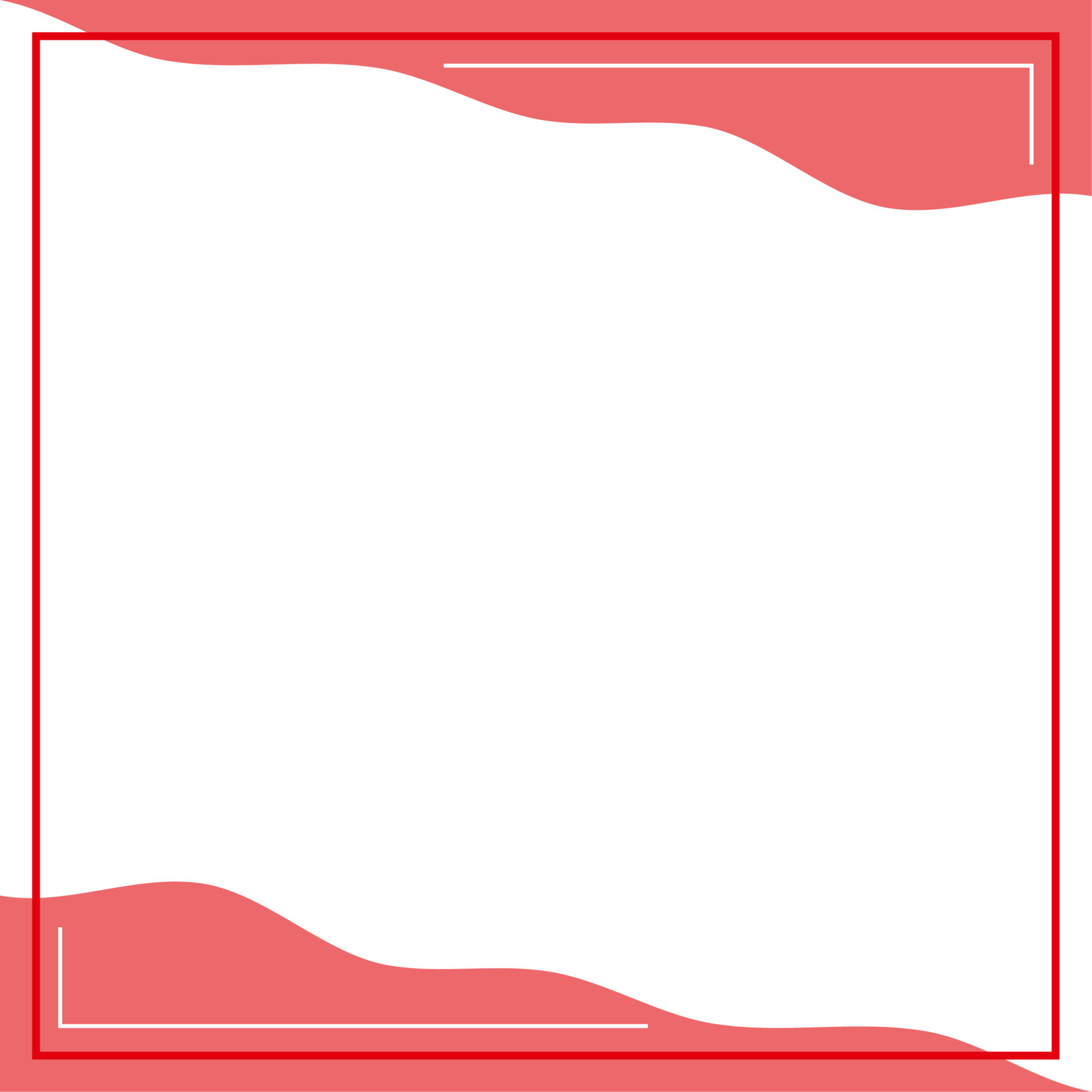 Red and white background color with stripe line and wavy shapes