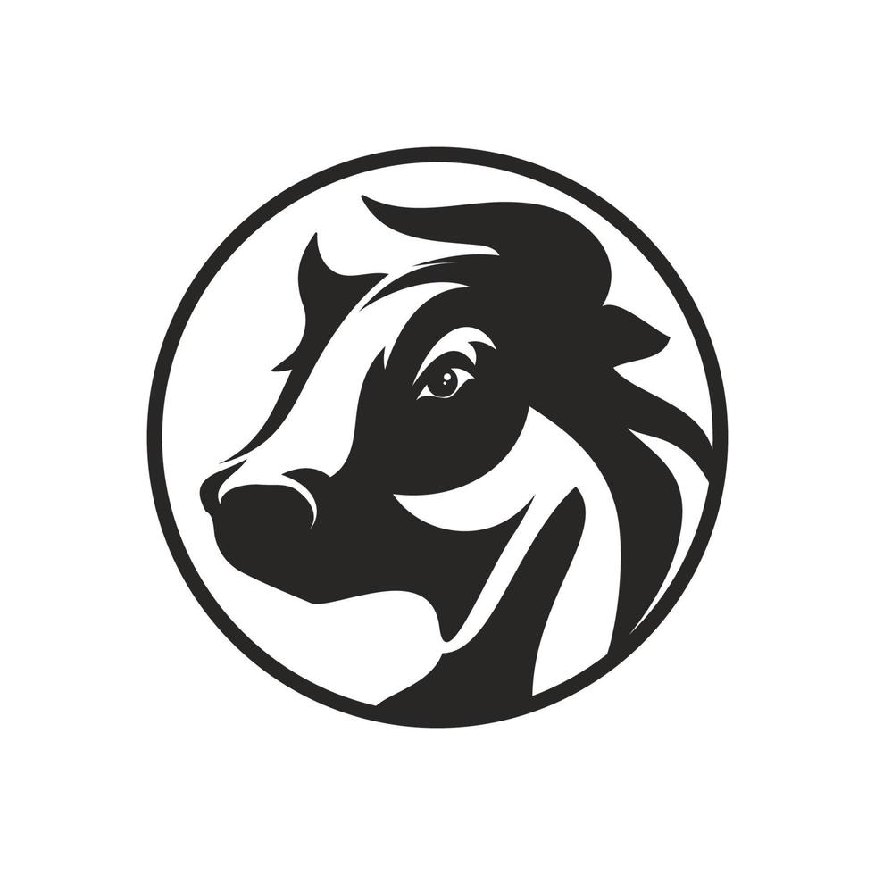 icono de vector de plantilla de logotipo de vaca