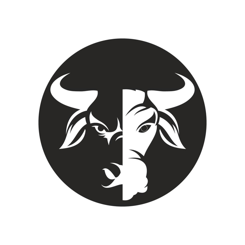 icono de vector de plantilla de logotipo de vaca