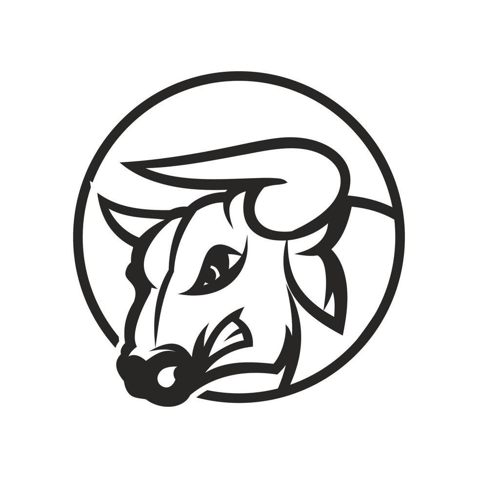 icono de vector de plantilla de logotipo de vaca