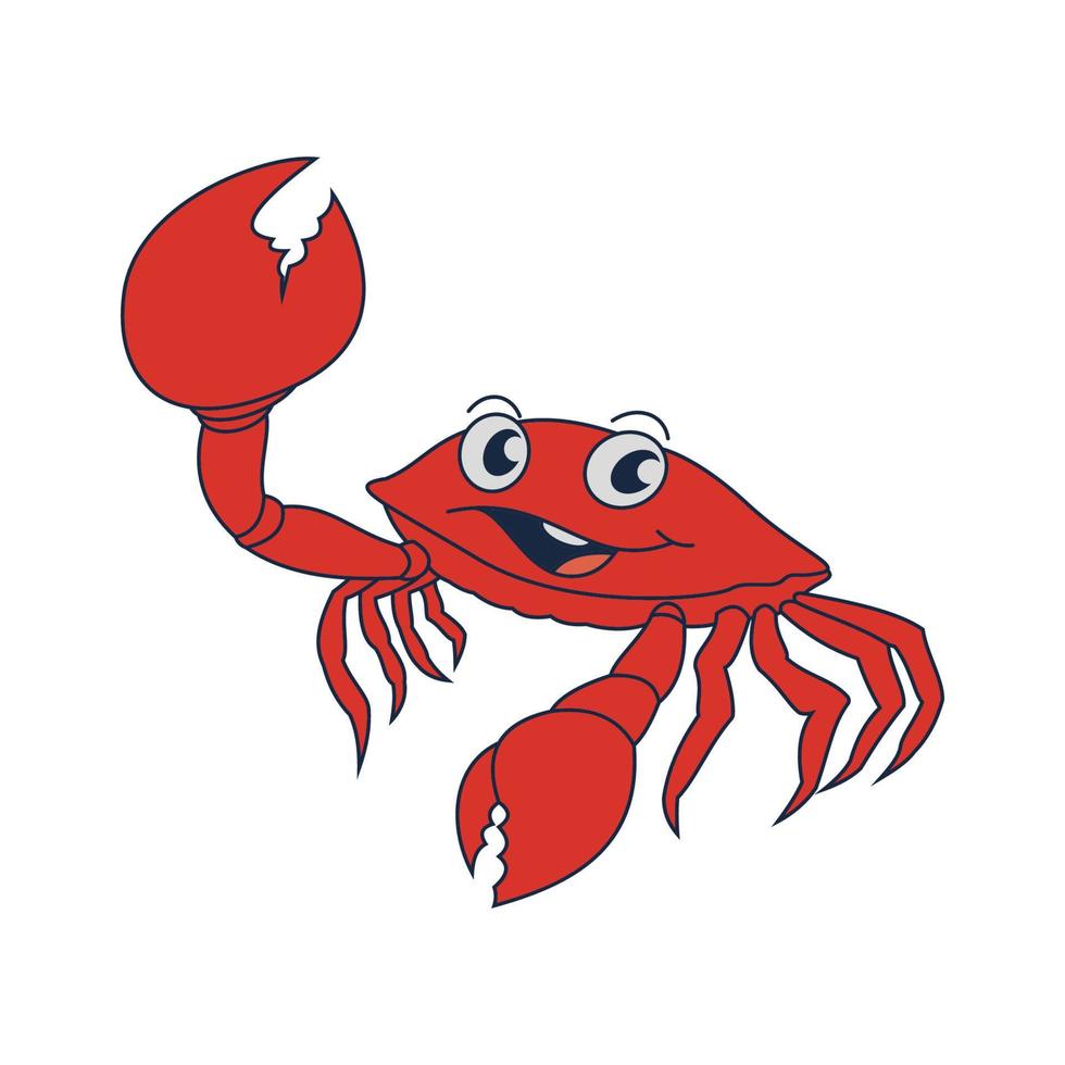 icono de diseño de ilustración de vector de cangrejo