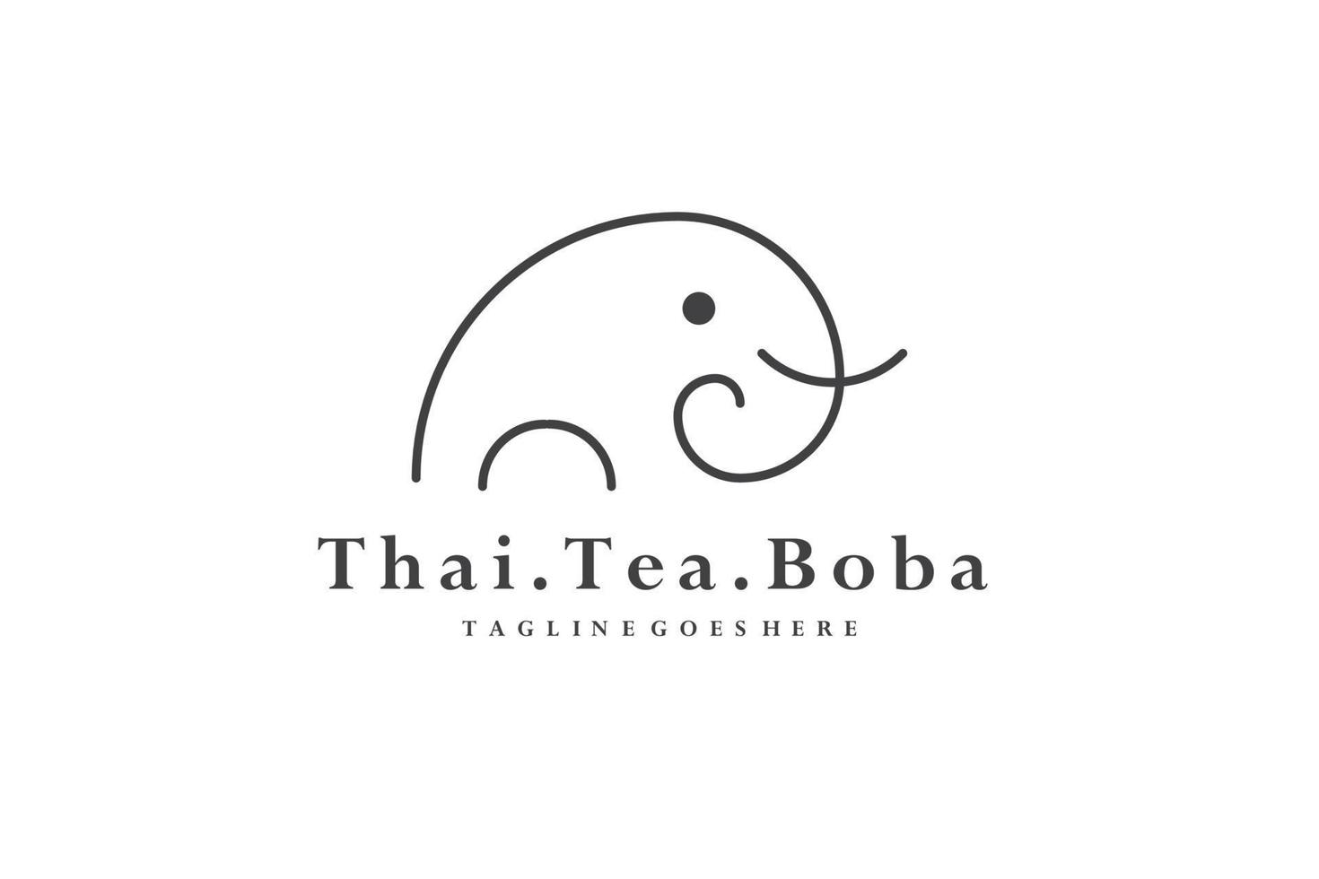 elephant mammoth vector logo line art illustration memory icon