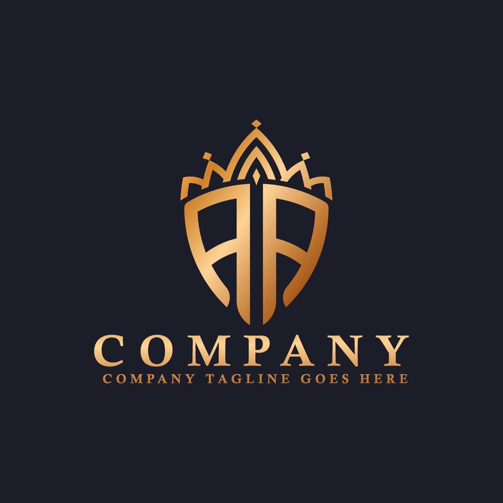 logotipo real de lujo de la corona para joyería, boda, hotel o moda vector