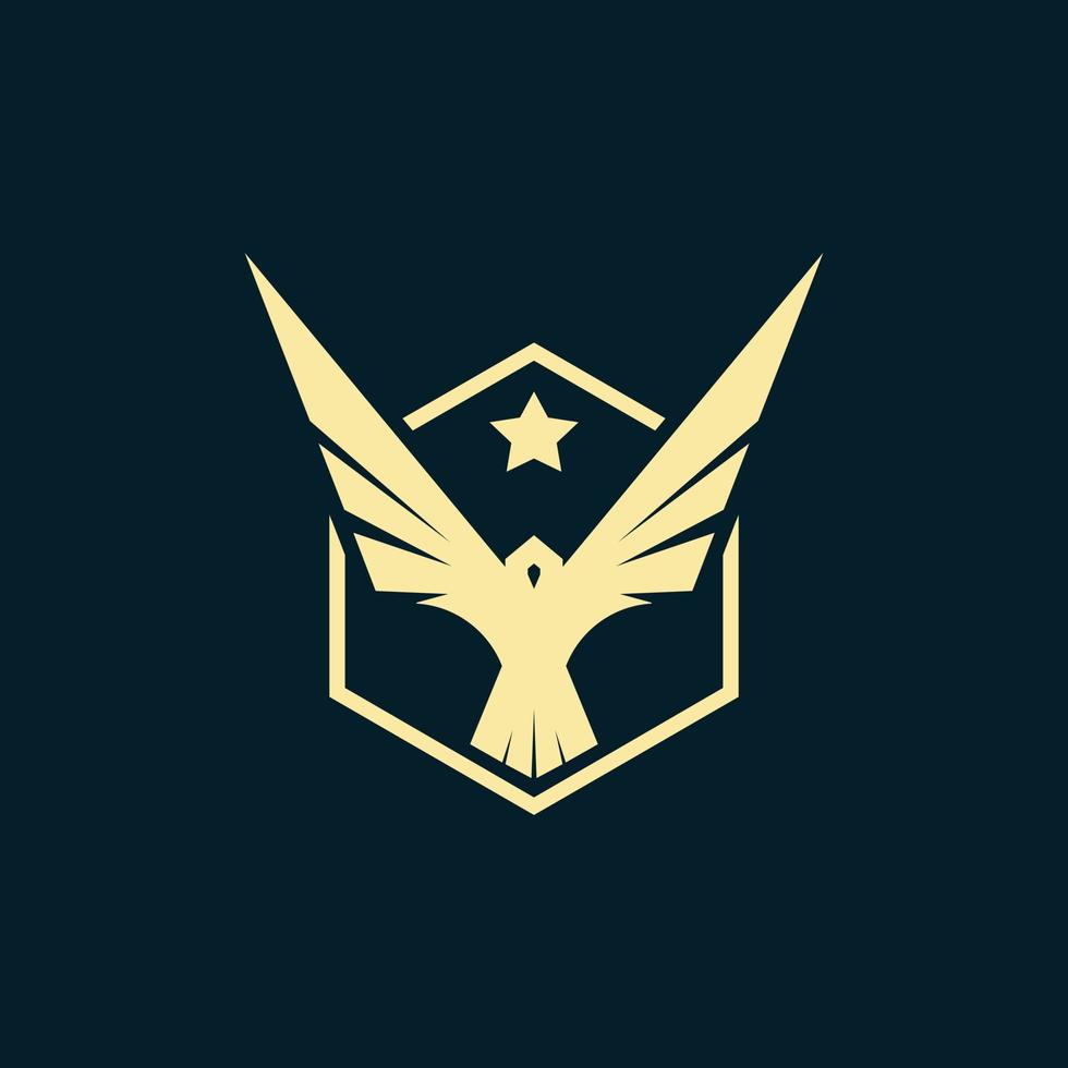 Eagle company vector icon. Eagle company program on black,  background