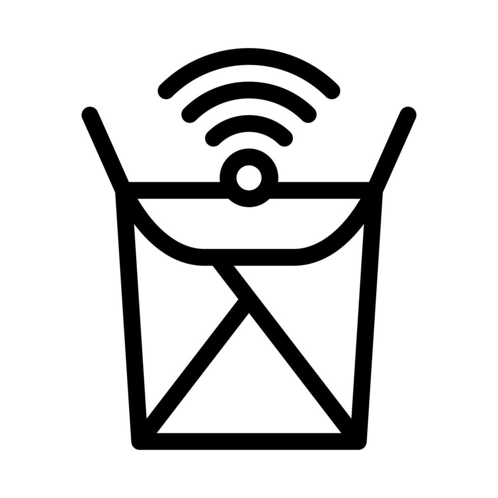 food box wifi mark icon vector outline illustration