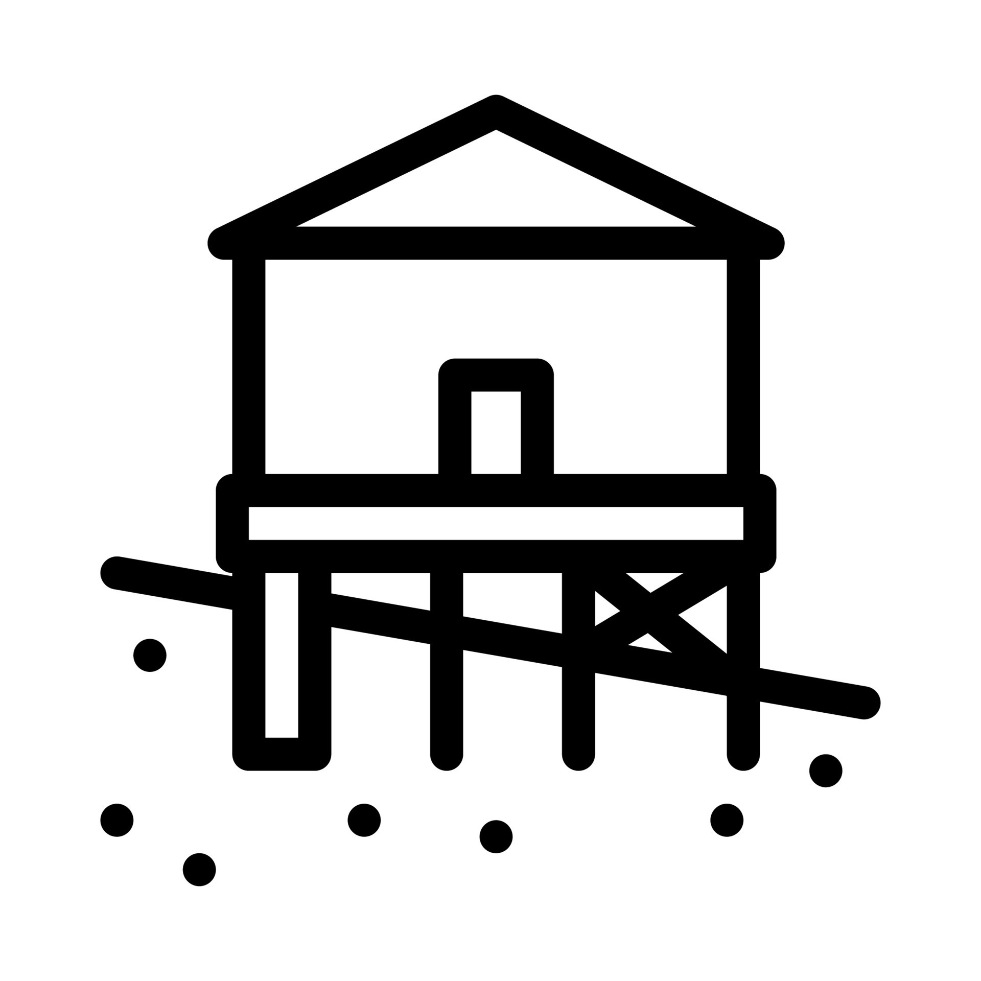 mixed type of built foundation icon vector outline illustration