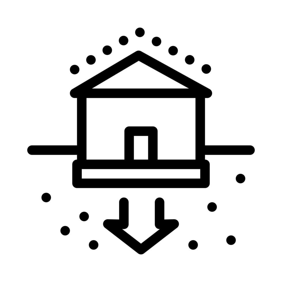 ilustración de contorno de vector de icono de sags de fundación de casa