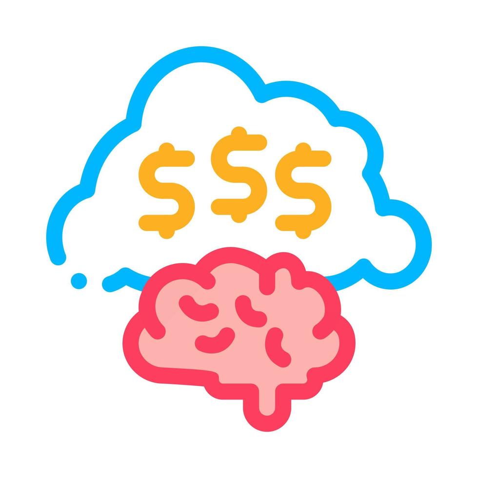 Thoughts on Making Money Icon Outline Illustration vector