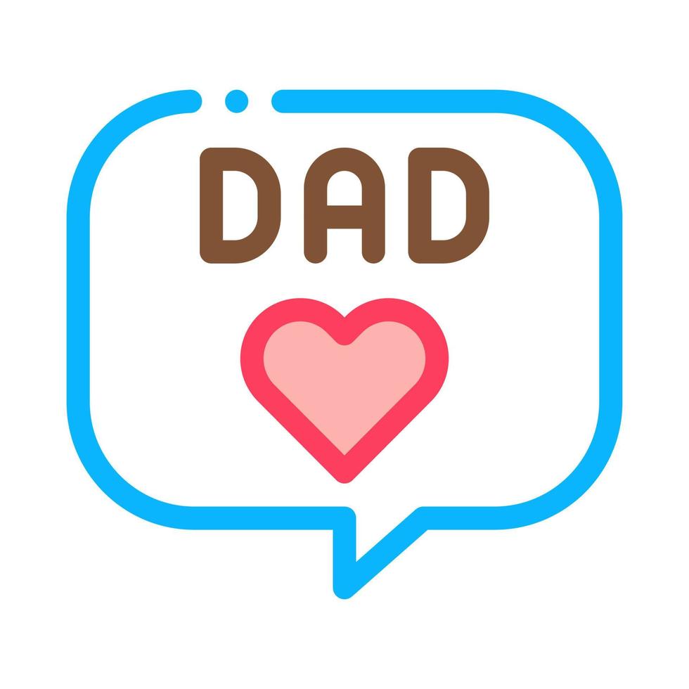 Love Daddy Message Vector Outline Illustration