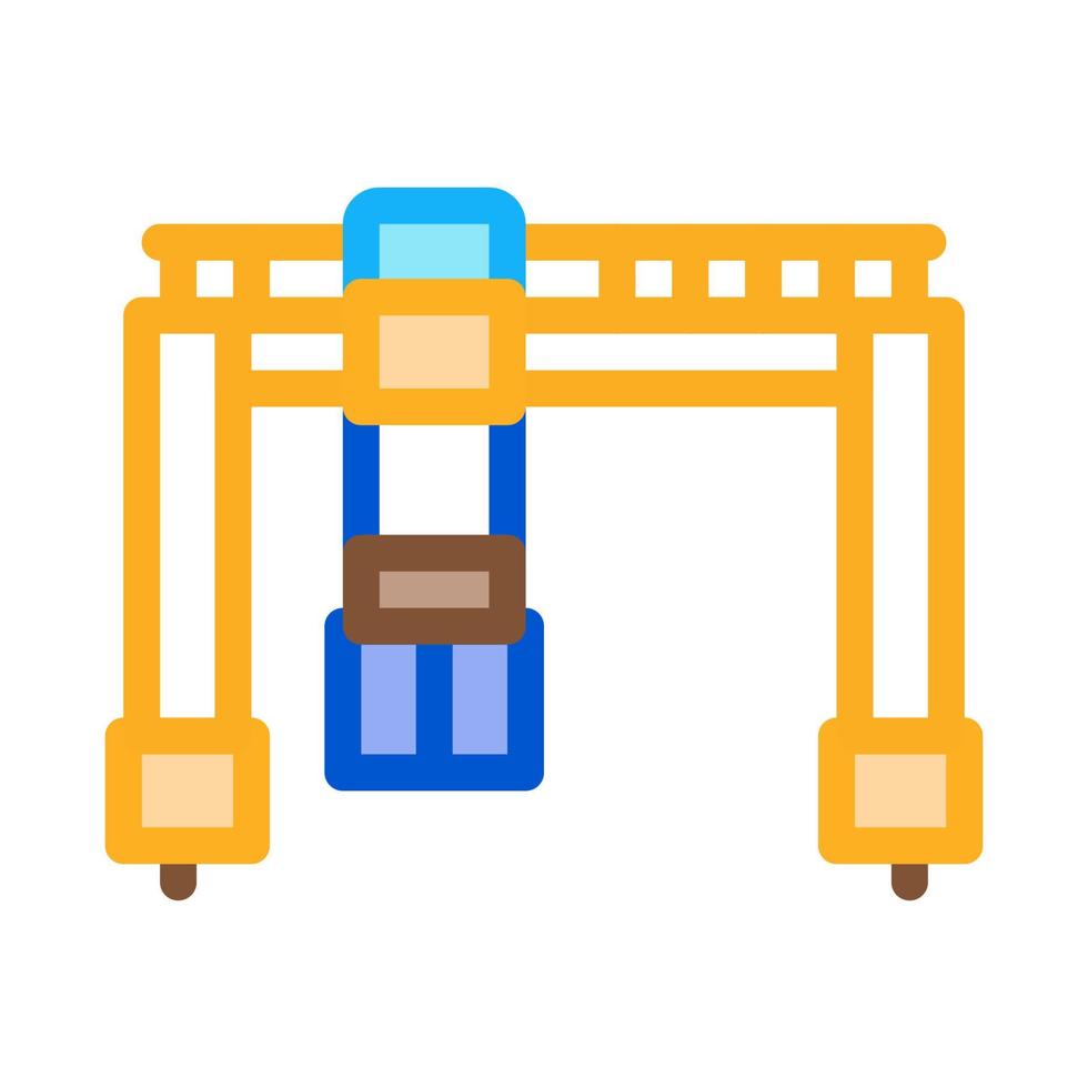 crane terminal with container icon vector outline illustration