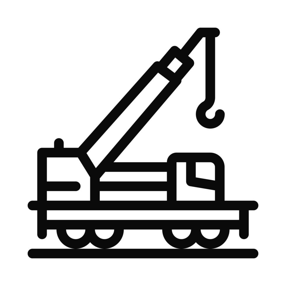 ilustración de contorno de vector de icono de grúa ferroviaria