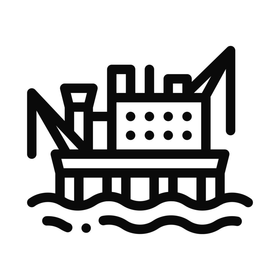 crane on sea station icon vector outline illustration