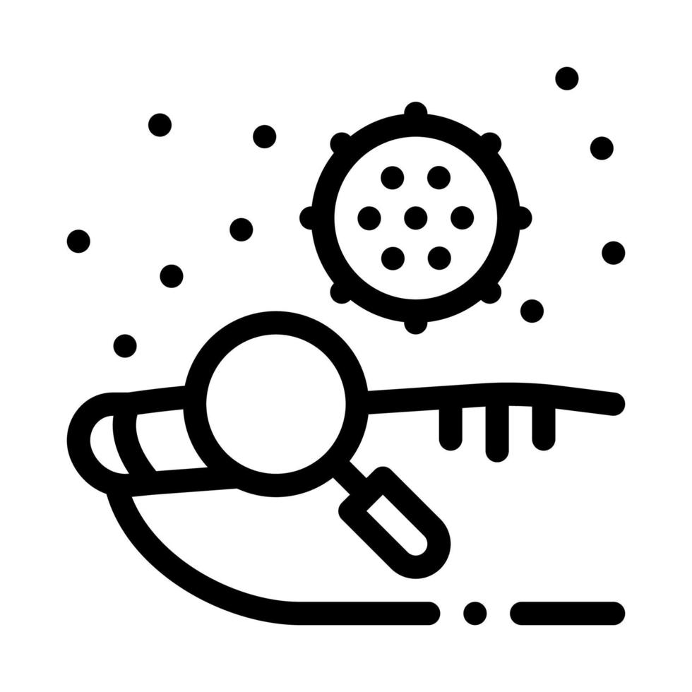 nail tool with infection icon vector outline illustration