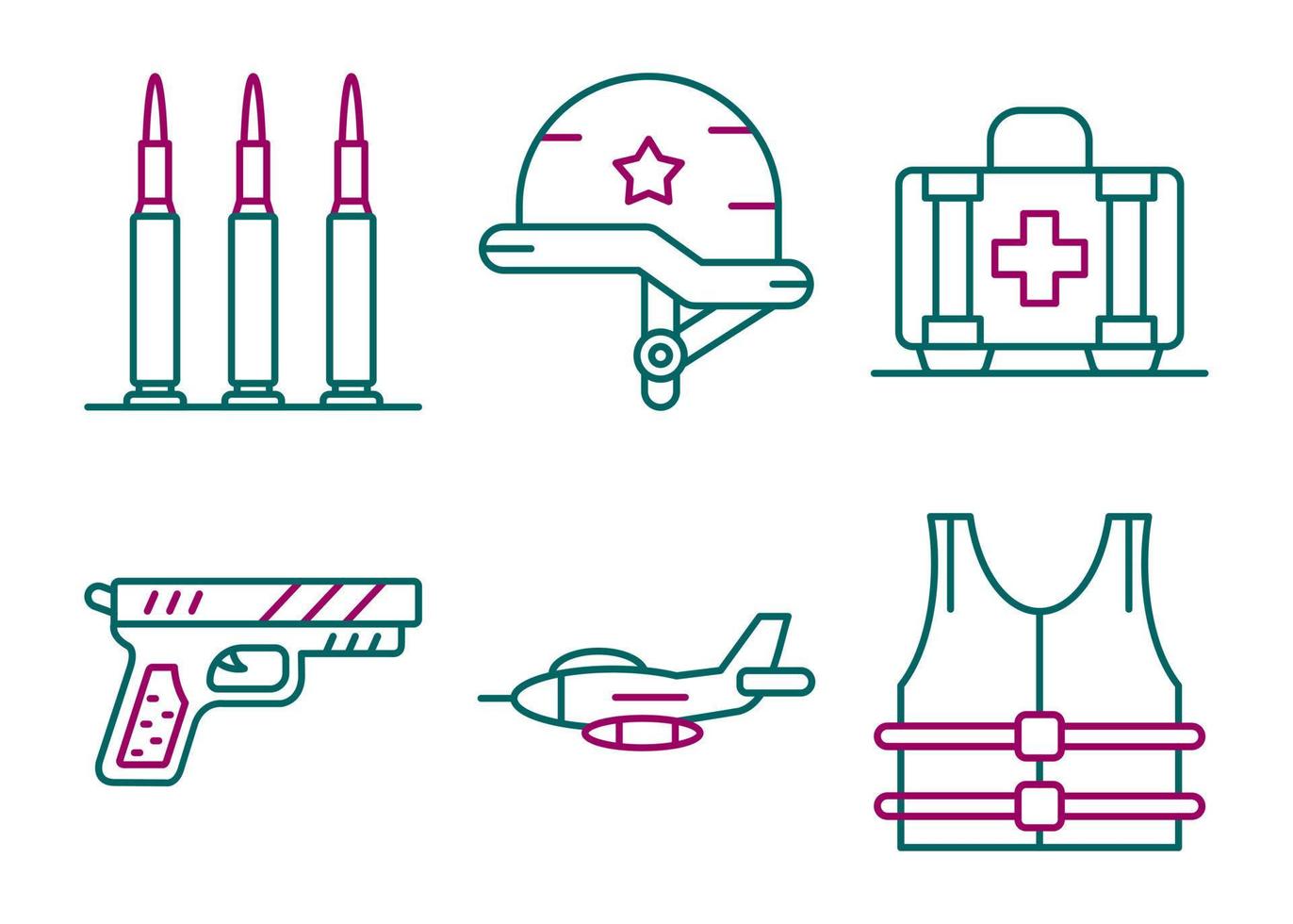 conjunto de iconos de vector militar