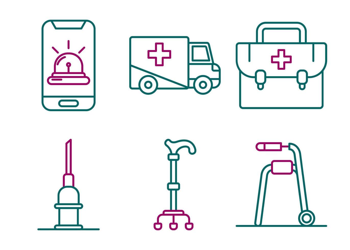 Nursing Home Vector Icon Set