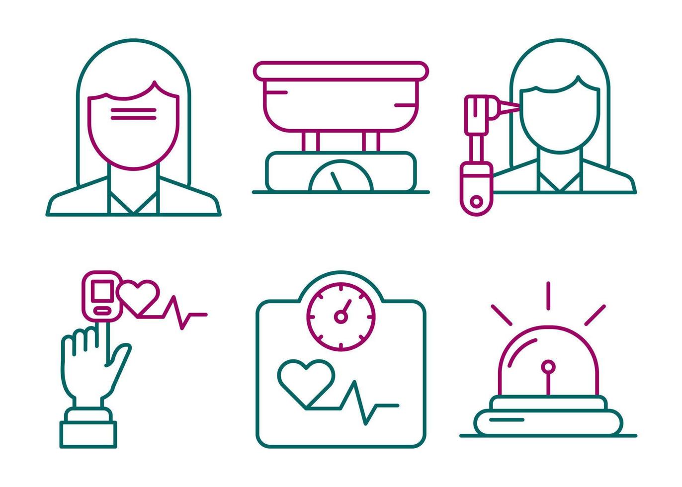 Nursing Home Vector Icon Set