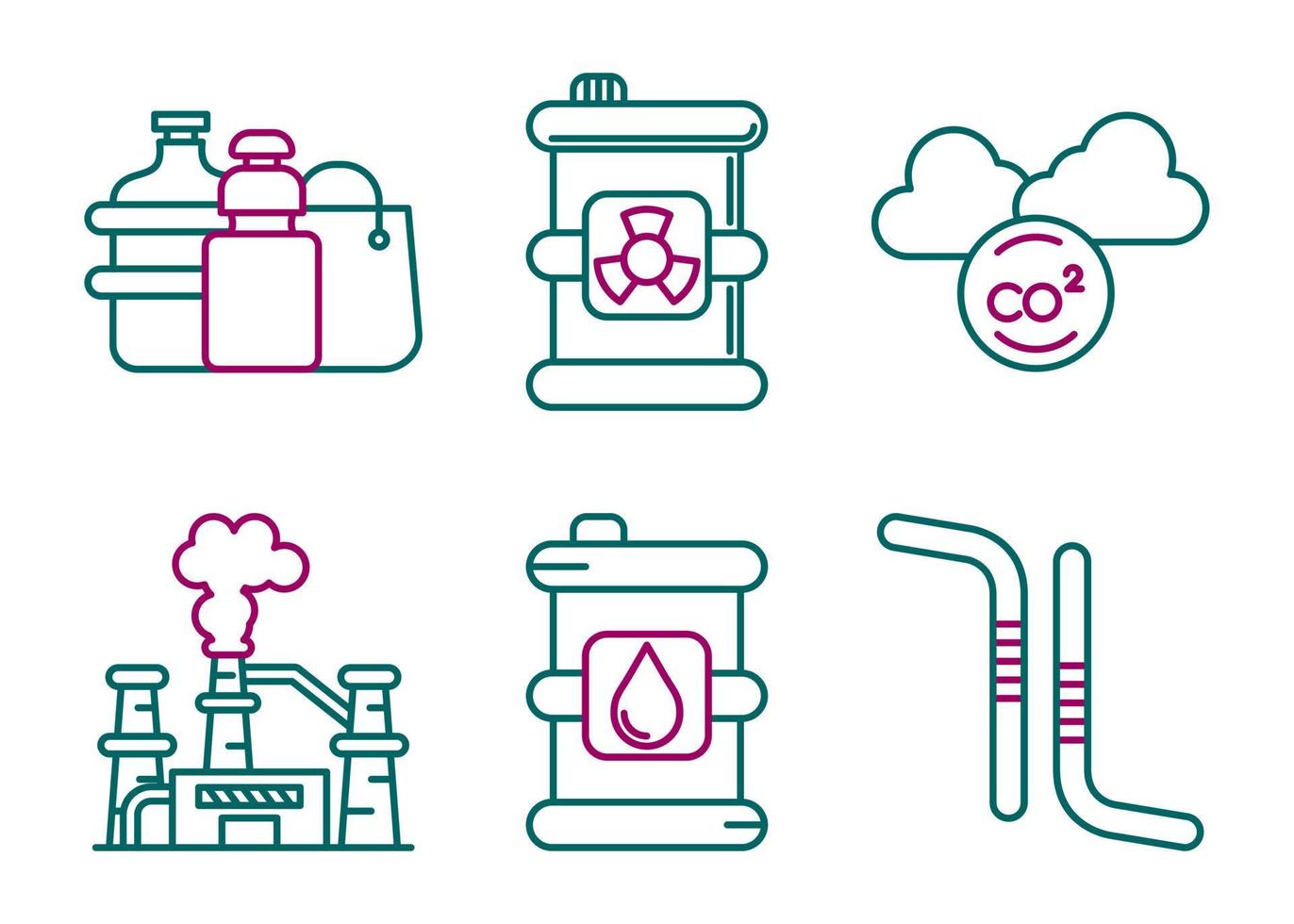 Pollution Vector Icon Set