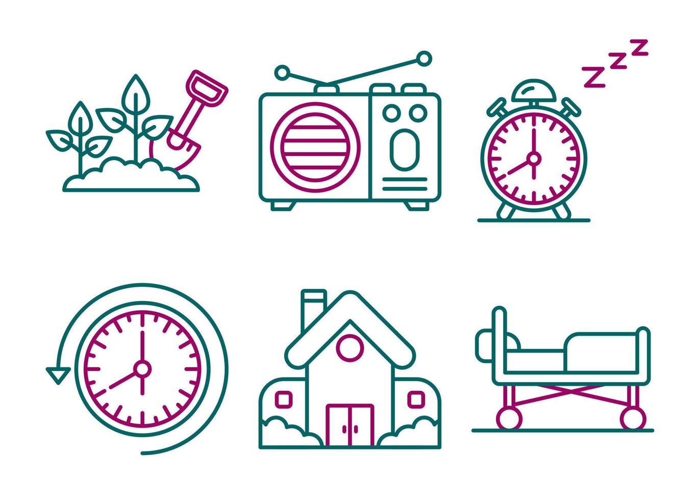 Retirement Home Vector Icon Set