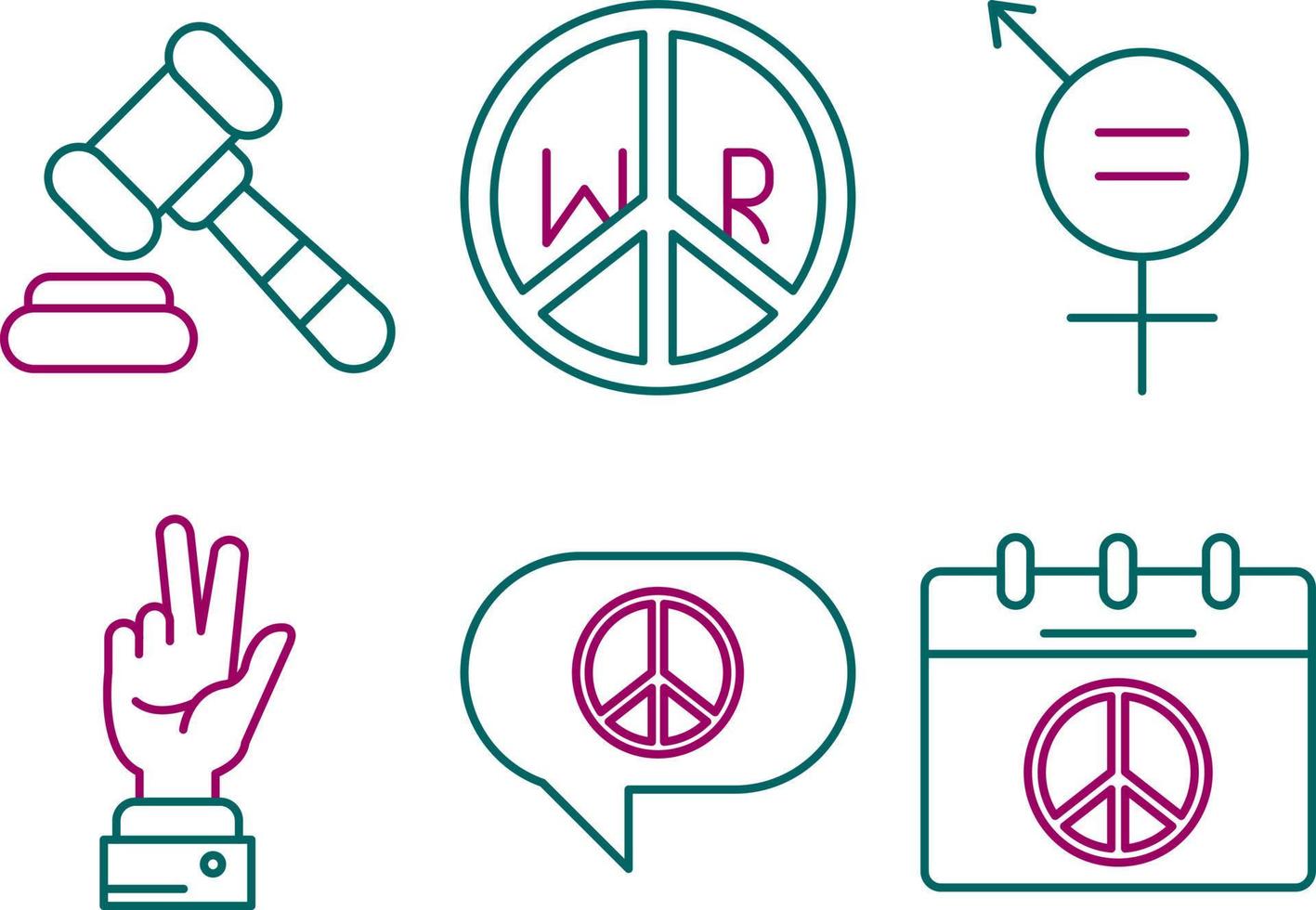 Peace Vector Icon Set
