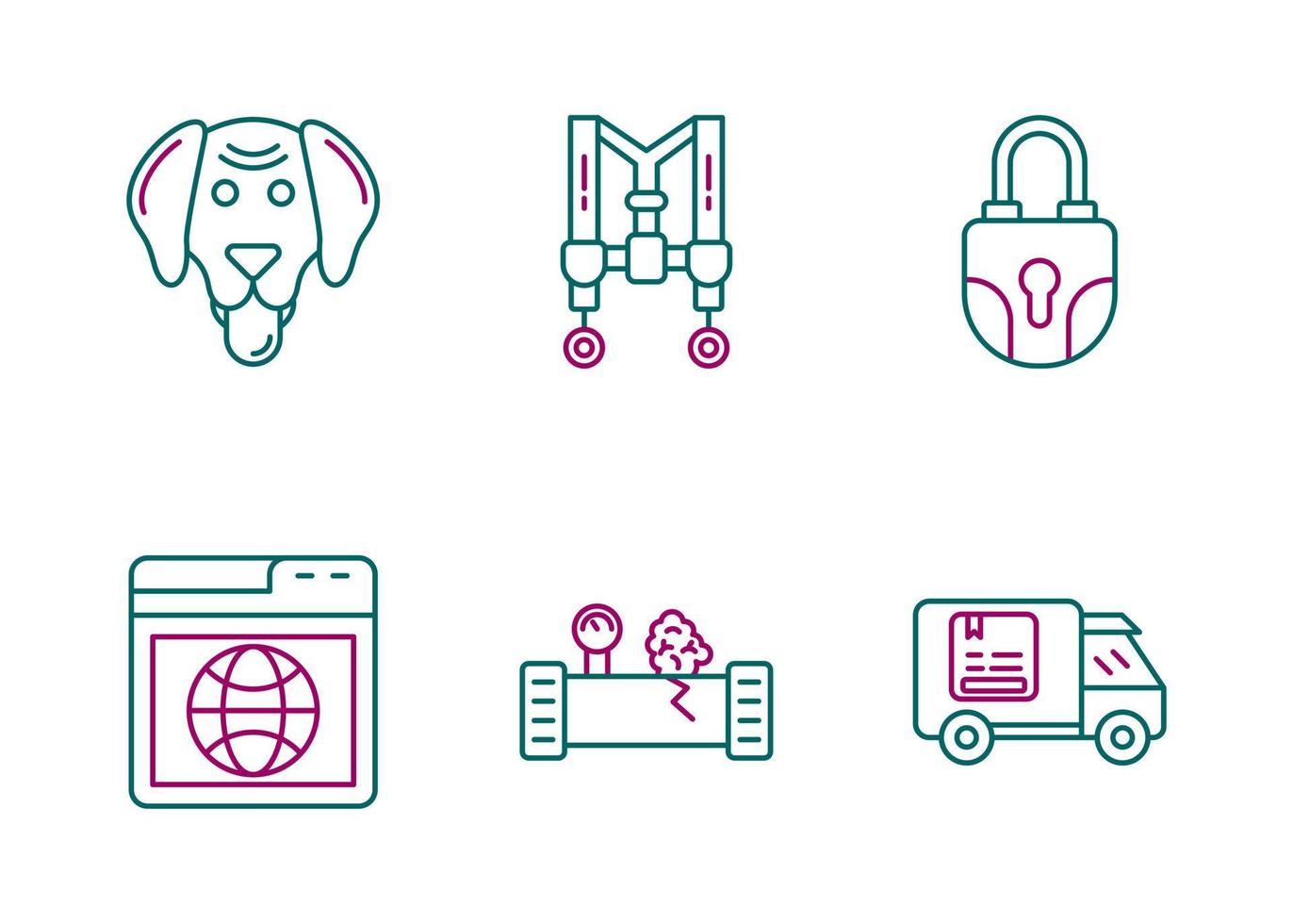 Security at Work Vector Icon Set