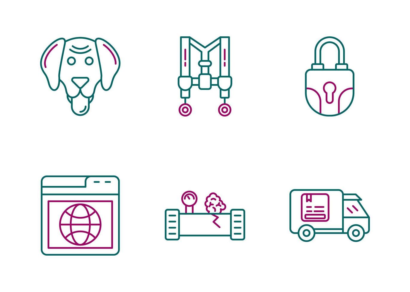 conjunto de iconos de vector de seguridad en el trabajo