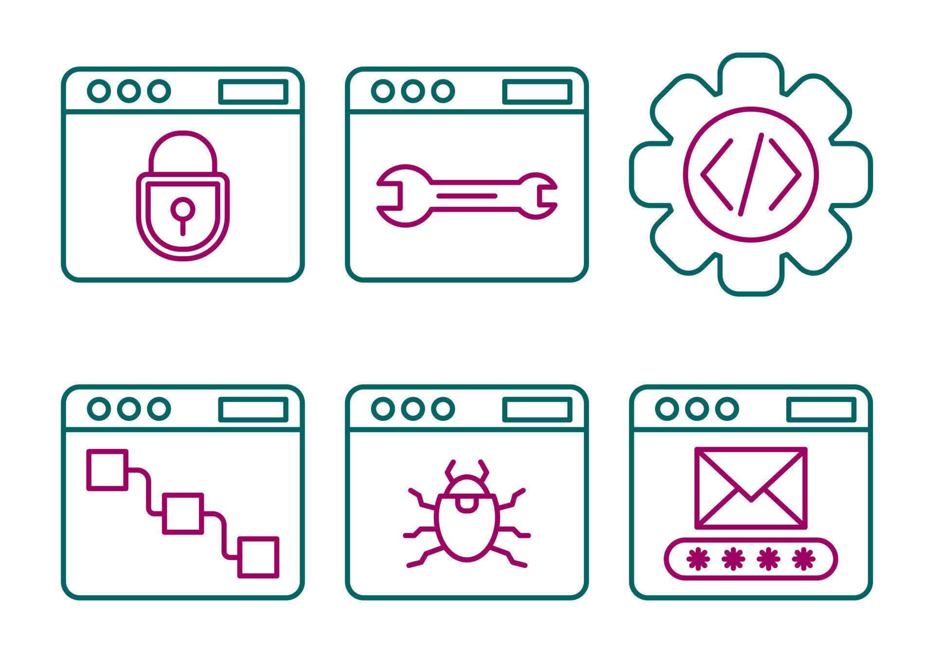 Web Development Vector Icon Set 17482608 Vector Art at Vecteezy