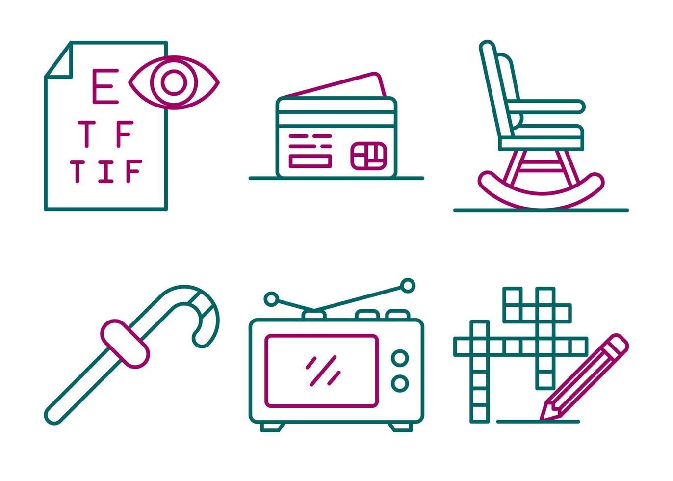 Retirement Home Vector Icon Set