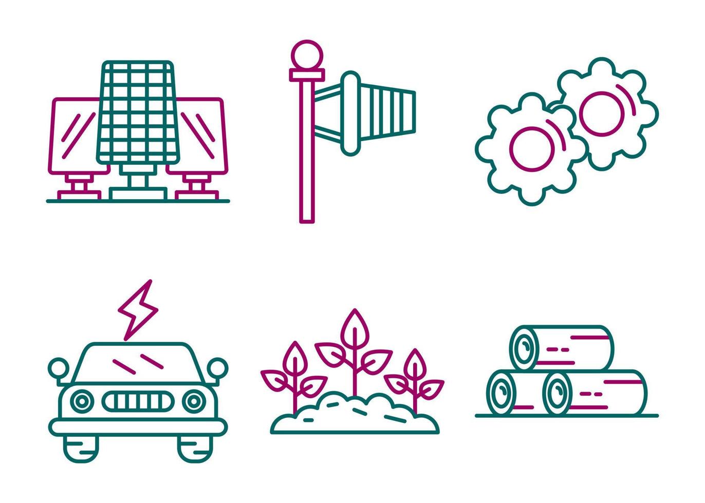 Sustainable Energy Vector Icon Set