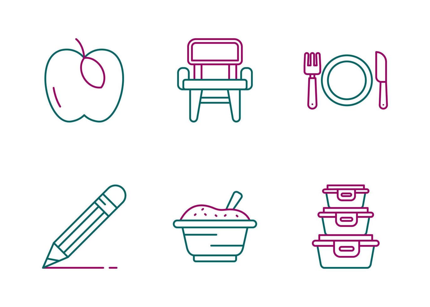 Kids Education Vector Icon Set