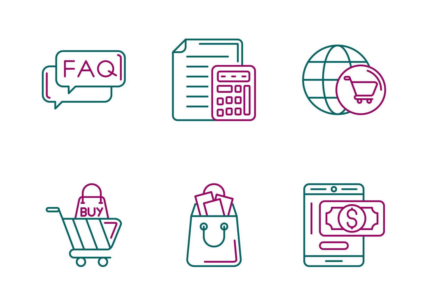 Online Shopping Vector Icon Set