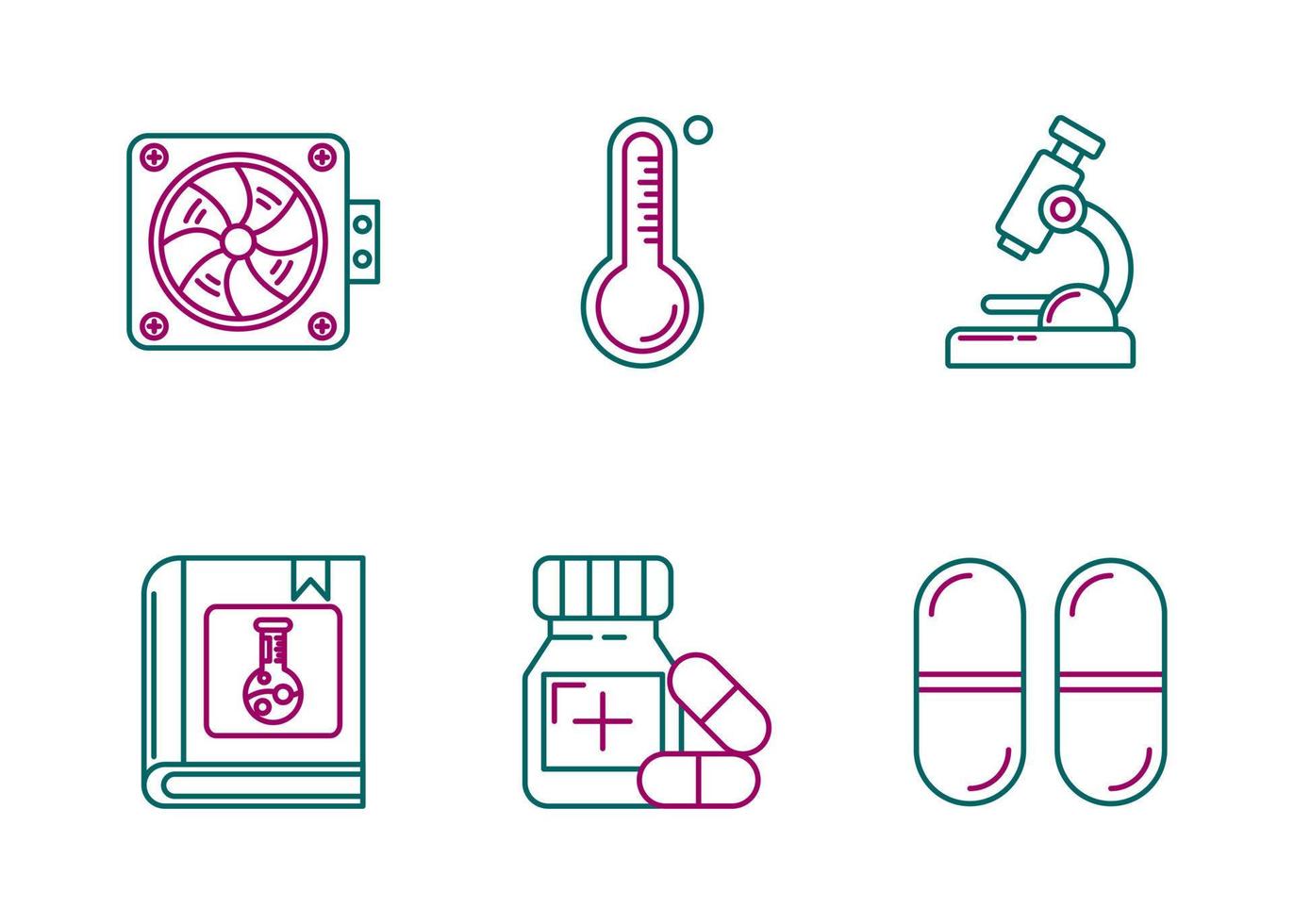 Unique Two Color Vector Icon Set