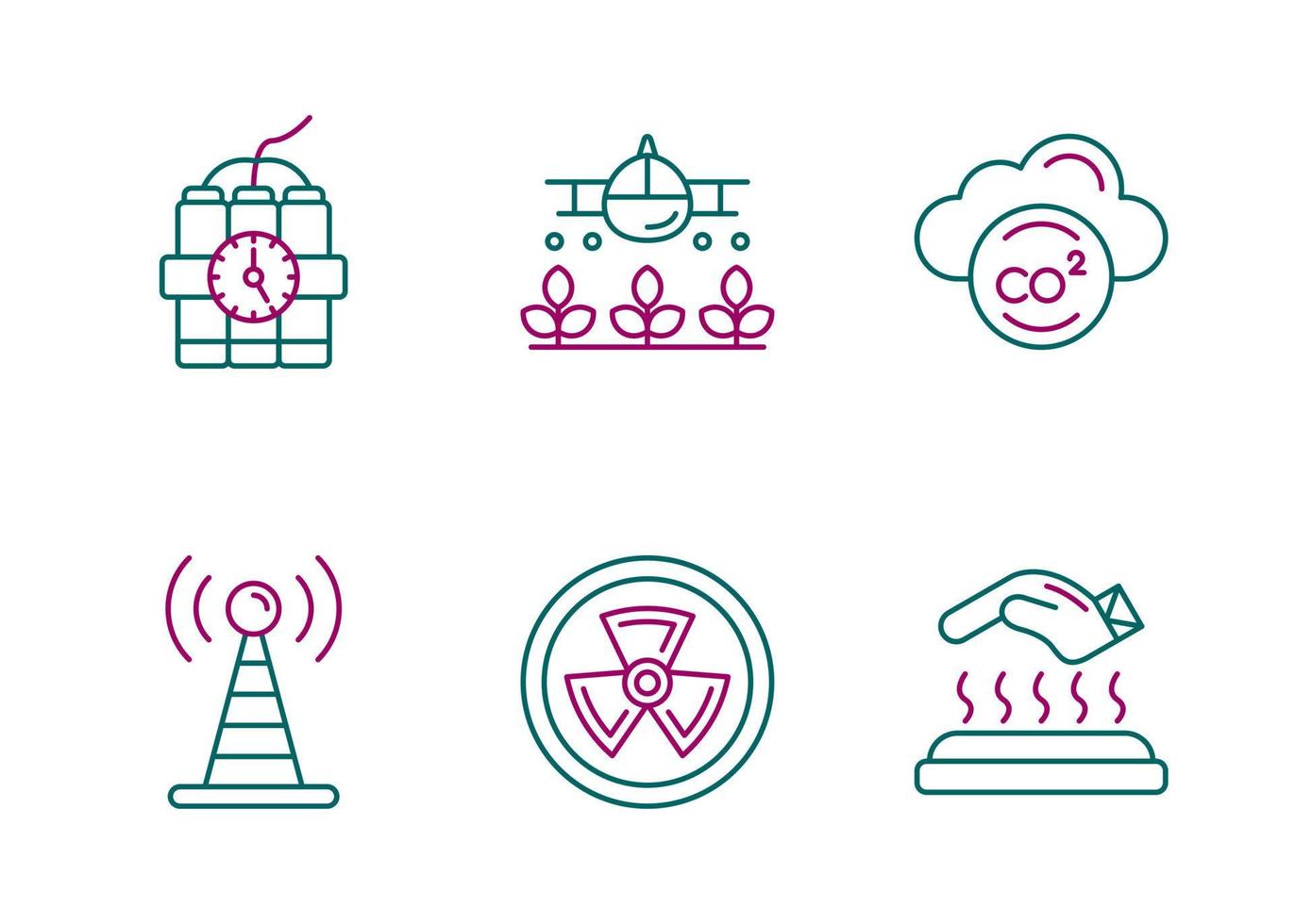 Unique Two Color Vector Icon Set