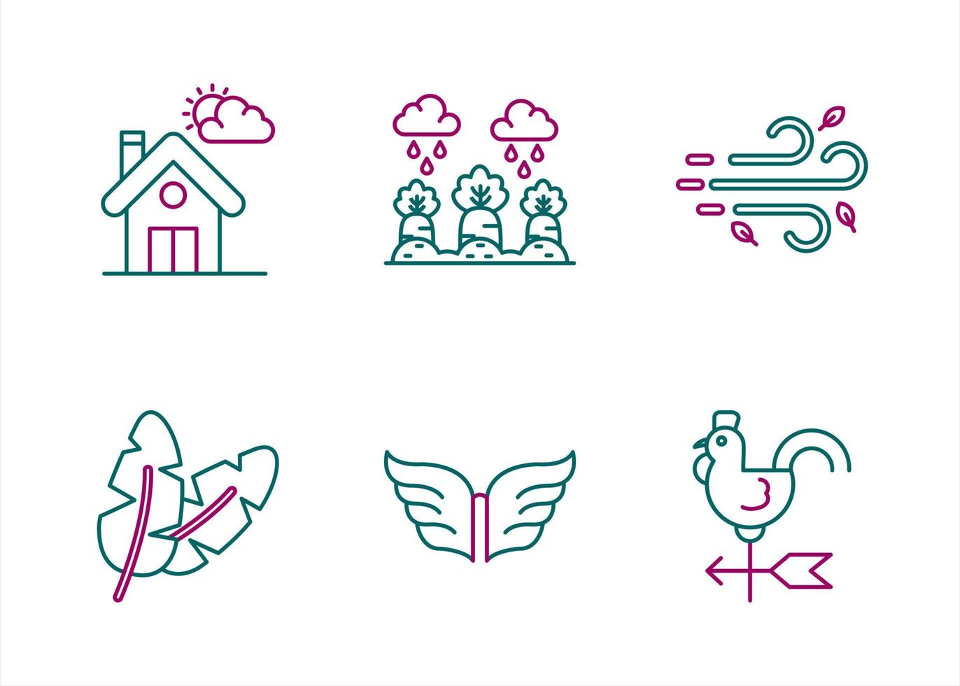Unique Two Color Vector Icon Set