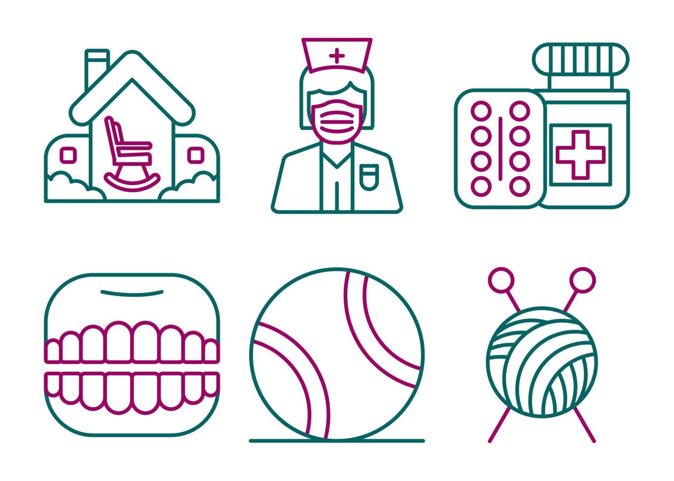 Unique Two Color Vector Icon Set