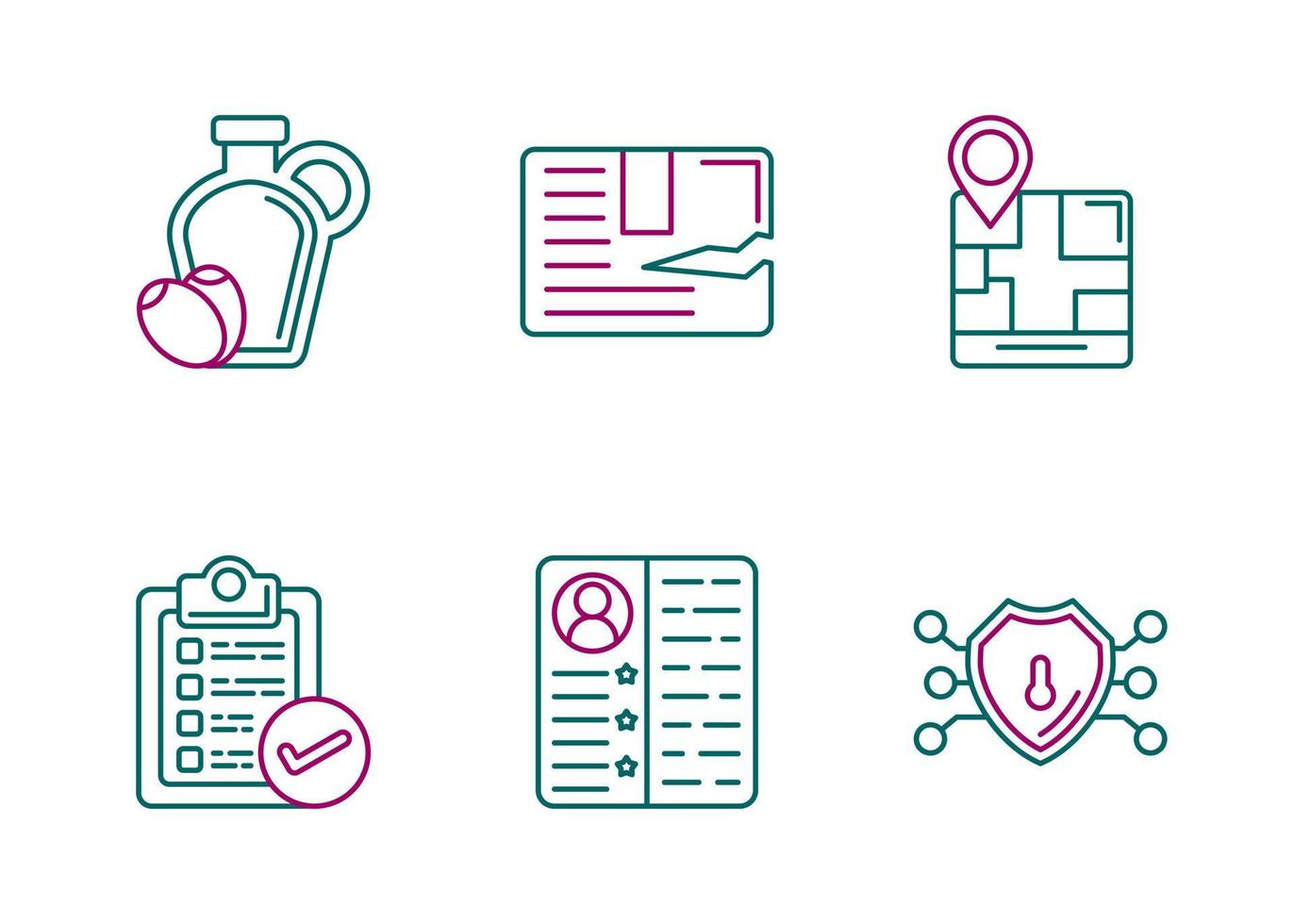 Unique Two Color Vector Icon Set
