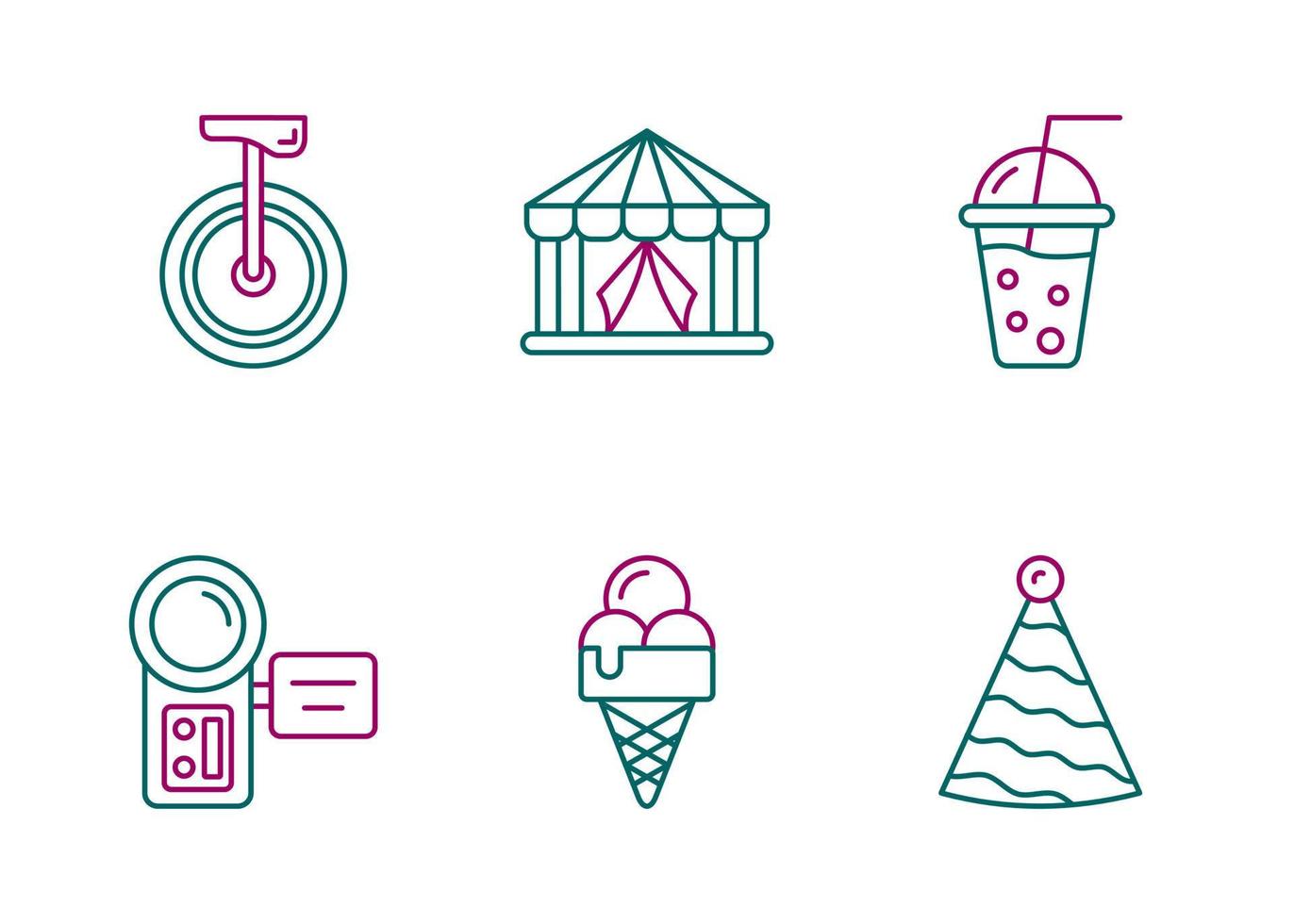 Unique Two Color Vector Icon Set