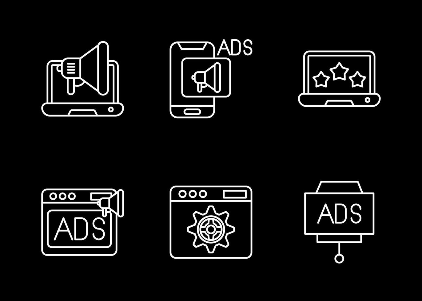conjunto de iconos de vector de marketing digital