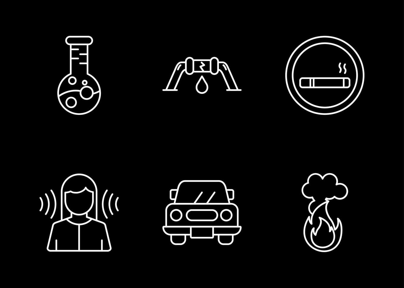 Pollution Vector Icon Set