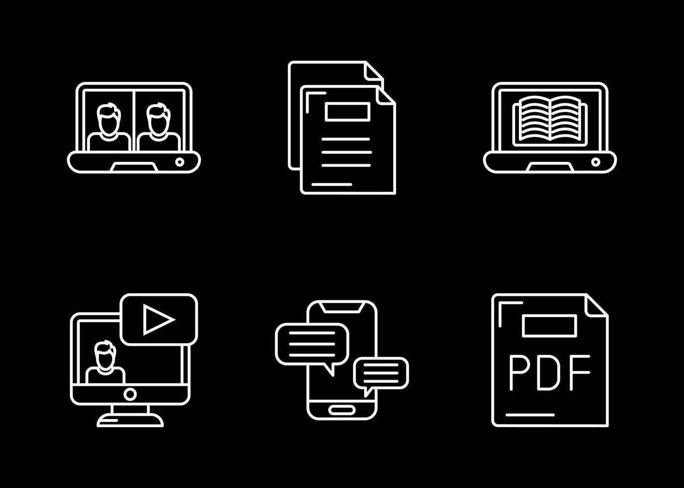 Online Education Vector Icon Set