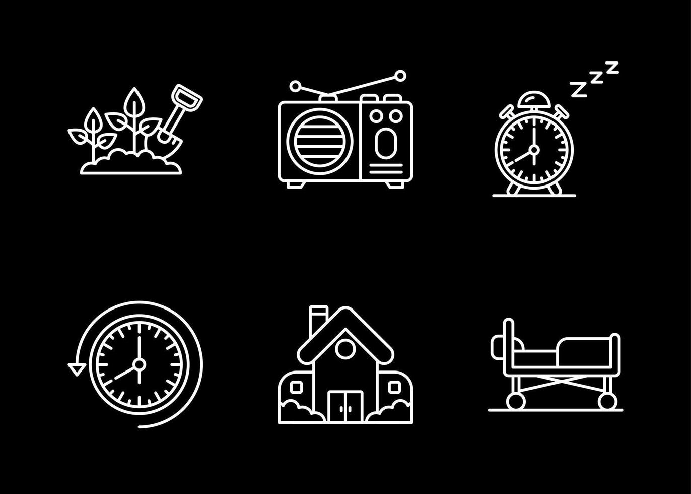 Retirement Home Vector Icon Set